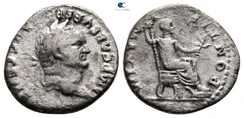 Vespasian AD 69-79. Rome
Denarius AR

19 mm., 3,04 g.



very fine