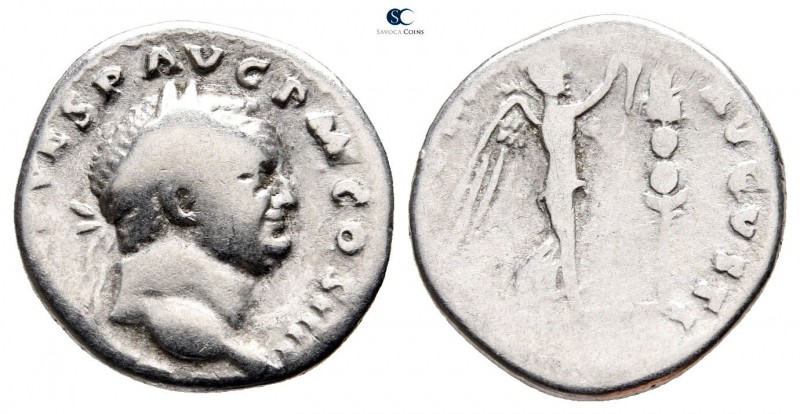Vespasian AD 69-79. Rome
Denarius AR

19 mm., 3,08 g.



nearly very fine