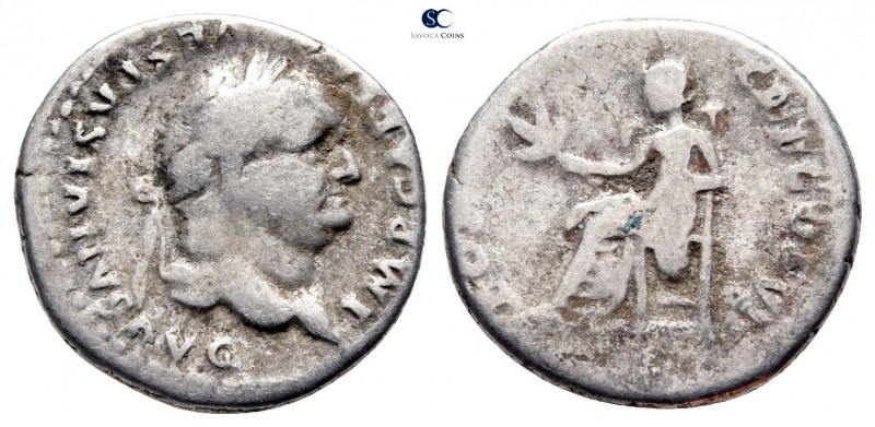 Vespasian AD 69-79. Rome
Denarius AR

19 mm., 3,28 g.



nearly very fine