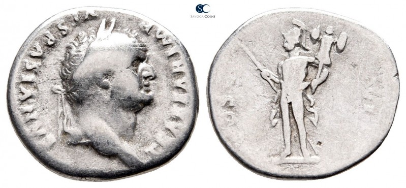 Vespasian AD 69-79. Rome
Denarius AR

19 mm., 3,05 g.



nearly very fine