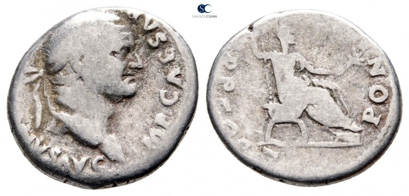 Vespasian AD 69-79. Rome
Denarius AR

19 mm., 3,08 g.



nearly very fine