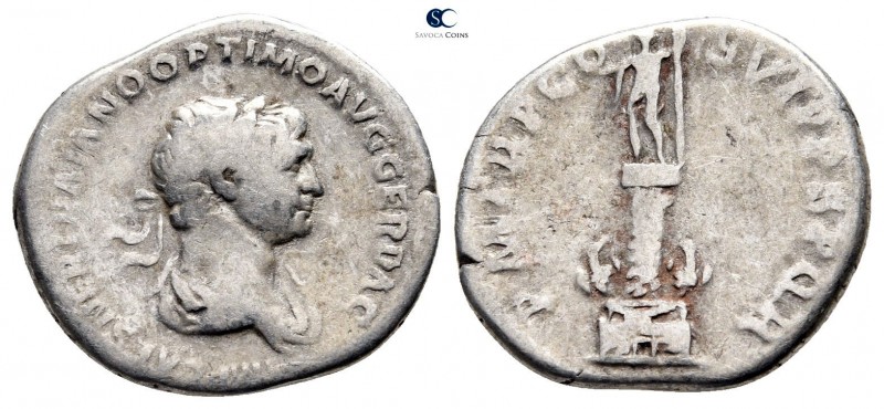 Trajan AD 98-117. Rome
Denarius AR

21 mm., 3,21 g.



very fine