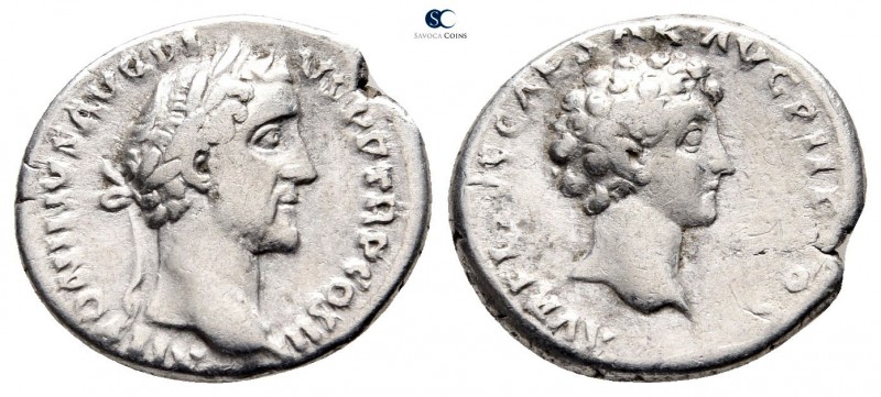 Antoninus Pius with Marcus Aurelius, as Caesar AD 138-161. Rome
Denarius AR

...