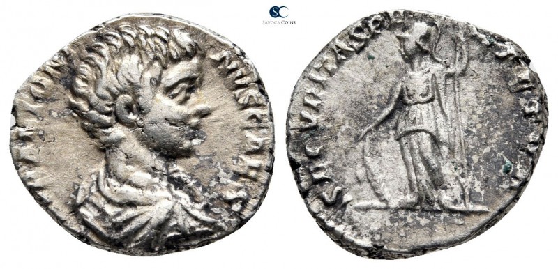 Caracalla, as Caesar AD 196-198. Rome
Denarius AR

18 mm., 2,97 g.



ver...