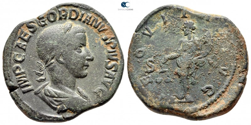 Gordian III AD 238-244. Rome
Sestertius Æ

31 mm., 20,79 g.



very fine