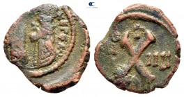 Phocas, with Leontia AD 602-610. Antioch (?). Decanummium Æ