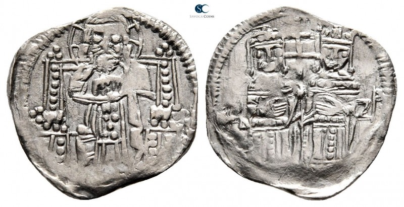 Stefan Uroš IV Dušan, with Elena AD 1331-1355. Uncertain mint
Dinar AR

19 mm...