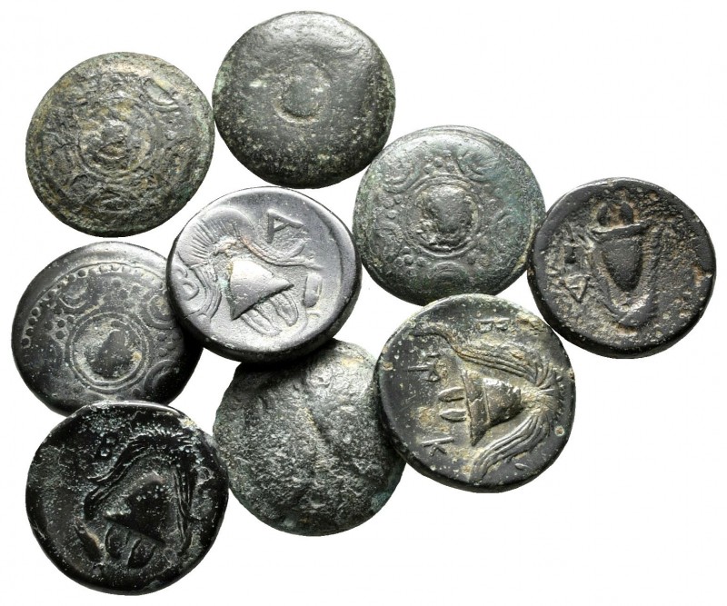 Lot of ca. 9 greek bronze coins / SOLD AS SEEN, NO RETURN!

fine