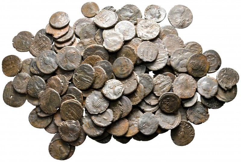 Lot of ca. 140 late roman bronze coins / SOLD AS SEEN, NO RETURN!

nearly very...