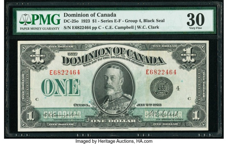 Canada Dominion of Canada $1 2.7.1923 DC-25o PMG Very Fine 30. 

HID09801242017
...