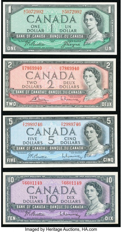 Canada $1, $2; $5; $10 Denomination Set of 4 Examples Extremely Fine-About Uncir...