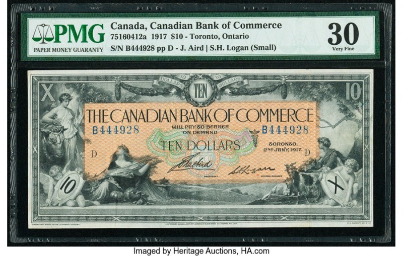 Canada, Toronto ON- Bank of Commerce $10 2.6.1917 Ch. # 75-16-04-12a PMG Very Fi...