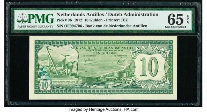 Netherlands Antilles Bank van de Nederlandse Antillen 10 Gulden 1.6.1972 Pick 9b...