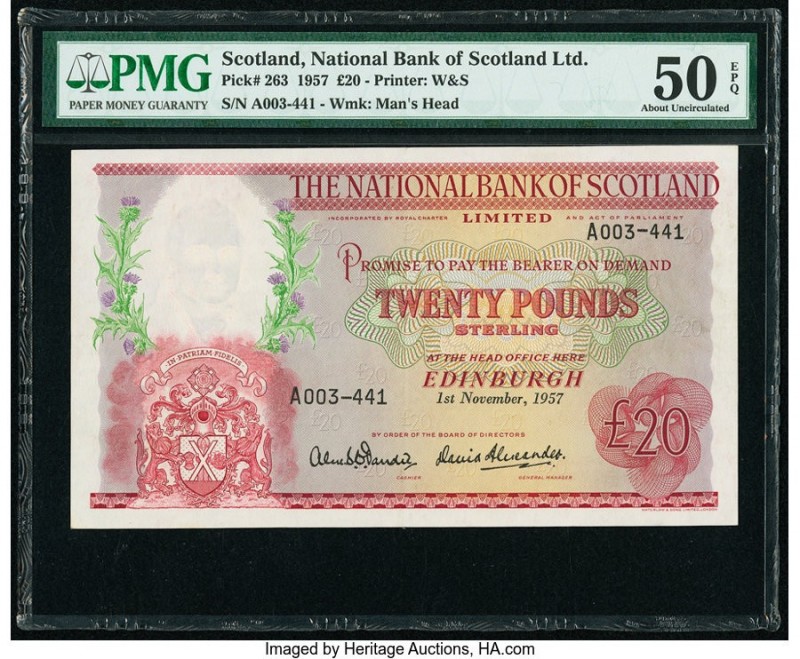 Scotland National Bank of Scotland Limited 20 Pounds 1.11.1957 Pick 263 PMG Abou...