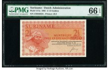 Suriname Muntbiljet 2 1/2 Gulden 2.1.1961 Pick 117a PMG Gem Uncirculated 66 EPQ. Sole graded example in PMG Population Report.

HID09801242017

© 2020...