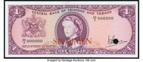 Trinidad And Tobago Central Bank of Trinidad and Tobago 1 Dollar L. 1964 Pick 26cts Color Trial Specimen Choice Crisp Uncirculated. One POC.

HID09801...