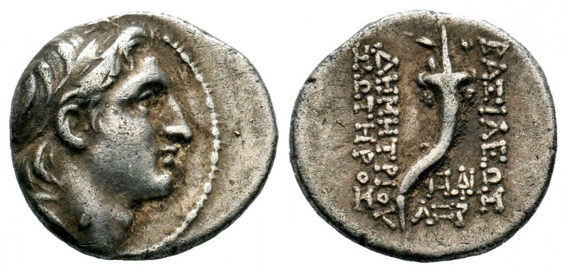 Demetrius I Soter , Drachm, Antiochia, 162-150 BC, AR,
Condition: Very Fine

Wei...