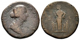 Diva Faustina I. AE Sestertius, 
Condition: Very Fine

Weight: 22,18 gr
Diameter: 31,50 mm