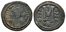 Justinianus I (527-565 AD). AE Follis
Condition: Very Fine

Weight: 20,58 gr
Diameter: 36,31mm