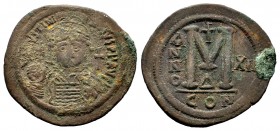 Justinianus I (527-565 AD). AE Follis
Condition: Very Fine

Weight: 21,42gr
Diameter: 43,30mm