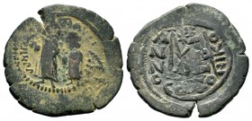 Justin II , with Sophia (565-578 AD). AE Follis
Condition: Very Fine

Weight: 12,08gr
Diameter: 33,21mm