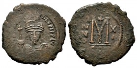 Maurice Tiberius. 582-602. AE follis 
Condition: Very Fine

Weight: 11,32gr
Diameter: 31,70mm