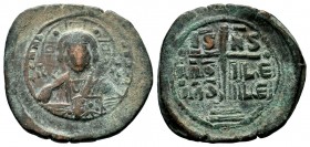 BYZANTINE. Anonymous Bust of Christ, 1028-1034. Æ Follis
Condition: Very Fine

Weight: 12,16 gr
Diameter: 31,41 mm