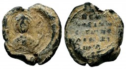 BYZANTINE LEAD SEALS. Unidentified (8th-13th centuries).
Condition: Very Fine

Weight: 6,72 gr
Diameter: 19,40 mm