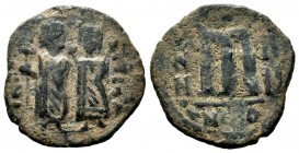 PERSIAN OCCUPATION OF SYRIA: "Heraclius & Constantine ", 610-629, AE follis 
Condition: Very Fine

Weight: 8,12gr
Diameter: 26,75 mm