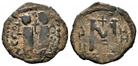 PERSIAN OCCUPATION OF SYRIA: "Heraclius & Constantine ", 610-629, AE follis 
Condition: Very Fine

Weight: 5,03gr
Diameter: 26 mm