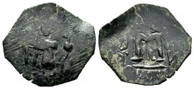 ARAB-BYZANTINE, Rashidun Caliphate, AE fals, c. 637-643. 
Condition: Very Fine

Weight: 2,88gr
Diameter: 23,05 mm