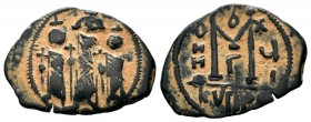 ARAB-BYZANTINE, Rashidun Caliphate, AE fals, c. 637-643. 
Condition: Very Fine

Weight: 4,13gr
Diameter: 28,25 mm