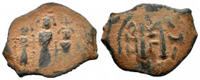 ARAB-BYZANTINE, Rashidun Caliphate, AE fals, c. 637-643. 
Condition: Very Fine

Weight:5,09 gr
Diameter: 28,15 mm