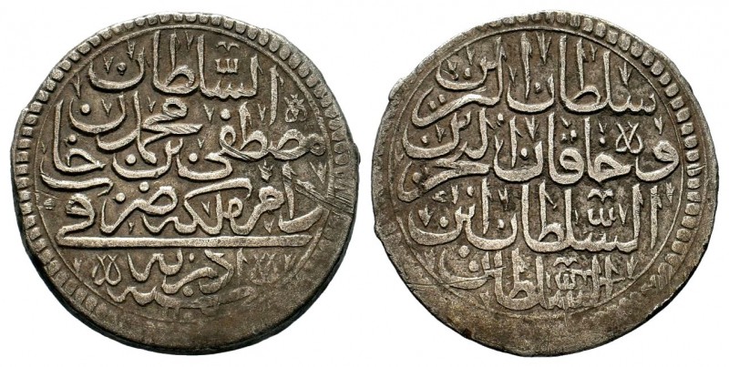 Ottoman AR 1/2 Zolota (15 Para),
Mustafa II, Edirne 1106AH
Condition: Very Fin...