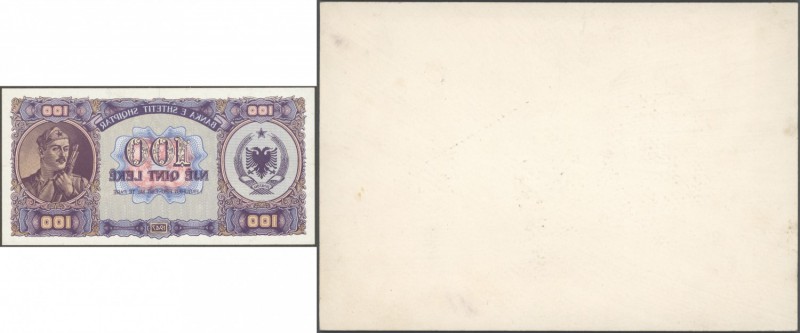 Albania / Albanien. Highly rare security printers proof / trial of the front of ...