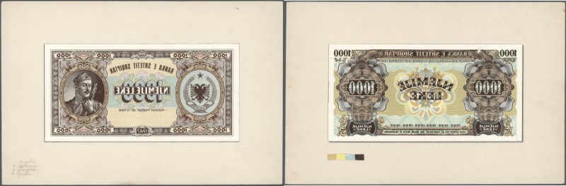 Albania / Albanien. Very rare proof prints from the printing works of the 1000 L...