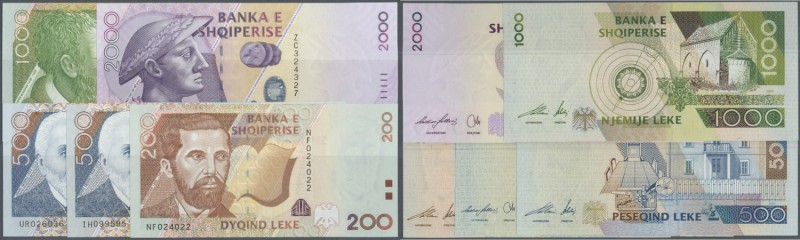 Albania / Albanien. Set of 5 banknotes containing 200, 500 and 1000 Leke 2001 P....