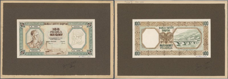 Albania / Albanien. Very rare hand executed design studies from the printing wor...