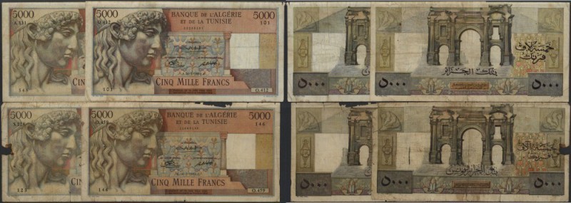 Algeria / Algerien. Huge lot with 78 Banknotes Algeria 5000 Francs with differen...