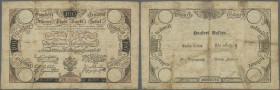 Austria / Österreich. 100 Gulden Wiener-Stadt-Banco-Zettel 1806, P.A42a, highly rare note in well worn condition with many folds and creases, yellowed...