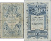 Austria / Österreich. Set of 2 notes 1 Gulden 1882 P. A153 (VF- to F+) and 1 Gulden 1888 P. A156 (VG, center hole, stained), nice set. (2 pcs)