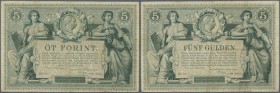 Austria / Österreich. 5 Gulden 1881 P. A154, several folds in paper, but no holes or tears and no repairs, still original colors, paper a bit stained,...