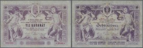 Austria / Österreich. 10 Kronen 1900 P. 4, vertical and horizontal fold, repaired at top border and lower border where the center fold ends (formerly ...