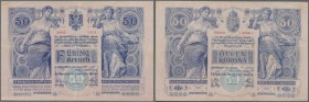 Austria / Österreich. 50 Kronen 1902 P. 6, center and horizontal fold, corner folding, some handling in paper, no holes or tears, paper still with cri...