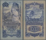 Austria / Österreich. 10 Schilling 1933 P. 99, used with stronger horizontal folds but no holes or tears, still strong paper, condition: F+.