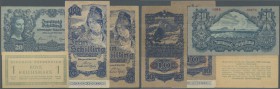 Austria / Österreich. Set of 4 banknotes containing 10 Schilling 1945 P. 114 (F), 10 Schilling 1945 2. Auflage P. 115 (F), 1 Reichsmark ND(1945) P. 11...