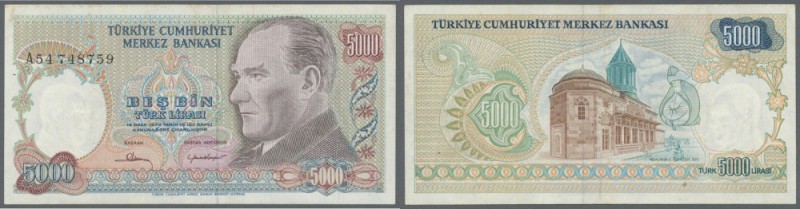 Turkey / Türkei. 5000 Lira L.1970 P. 196A, one of the key notes of modern bankno...