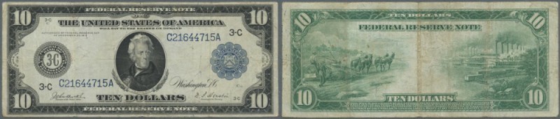 United States of America. 10 Dollars 1914 P. 360, used with folds but no holes o...