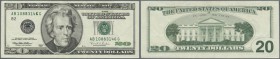 United States of America. 20 Dollars 1996, P.501 with stuck digit 2 numbers in one AB1088314(5 and 6)G at upper left in used condition with traces of ...