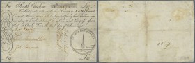 United States of America. Colonial Currency, South Carolina 10 Pounds June 1st 1775 P. NL, Fr. #SC99, used with folds, stronger vertical and horizonta...